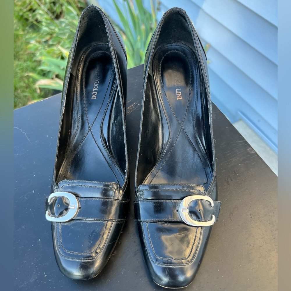 Enzo angiolini pumps chunk heel black 8.5